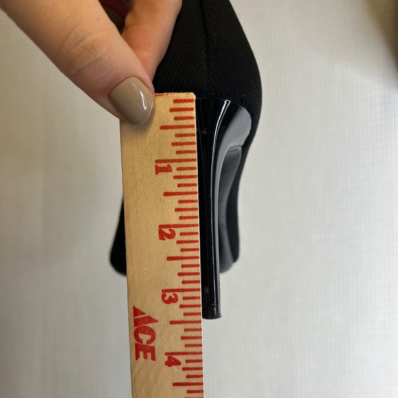 Calvin Klein Black Sock Booties Peep Toe Stiletto Heel Women's 7.5M - Picture 6 of 6